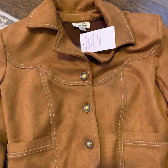 Unique Vintage Brown Suede Fringe Cattle Call Jacket Medium - Picture 5 of 13